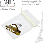 Camila Paris CP2383 French Hair Clips, Large Side Slide Hair Clips for Long Curly Wavy Hair, Strong Hold No Slip Grip, Girls Hair Claw Clips for Women, Styling Girls Hair Accessories, Made In France