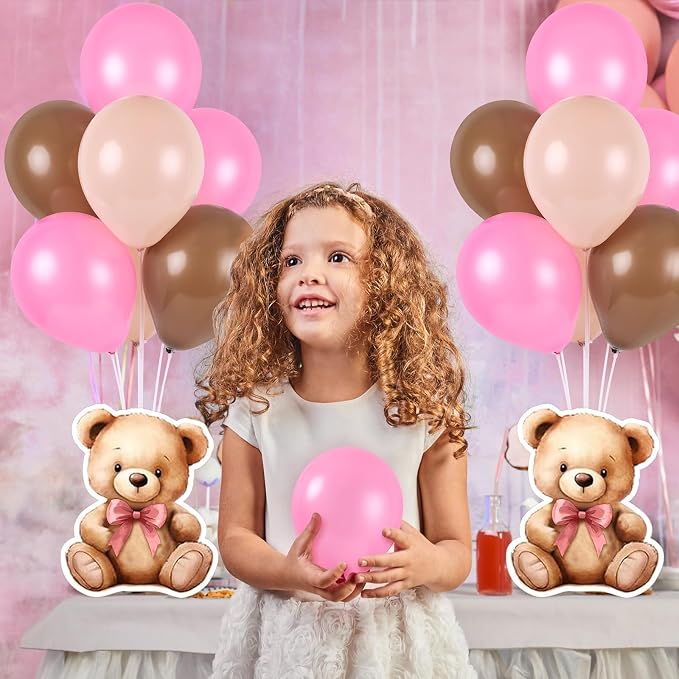 12 Sets Pink Bear Baby Shower Balloon Stand Kit - Image 6