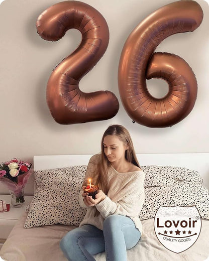 40 Inch Coffee Brown Number 8 Balloon Large Size Jumbo Digit Mylar Foil Retro - Image 7