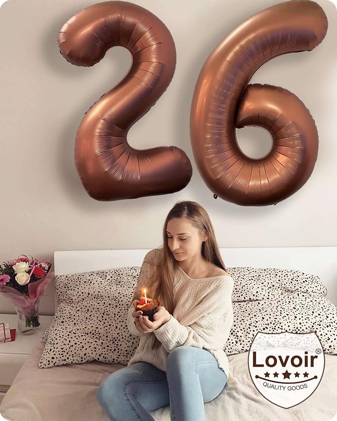 40 Inch Coffee Brown Number 1 Balloon Large Size Jumbo Digit Mylar Foil Retro - Image 7