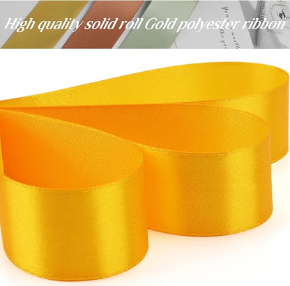 Nsilu 1 inch Gold Ribbon for Gift Wrapping 50 Yards Perfect Wedding Party - Image 4