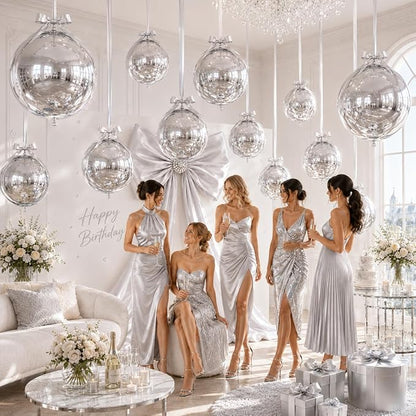 Silver Round Foil Balloons - Image 3