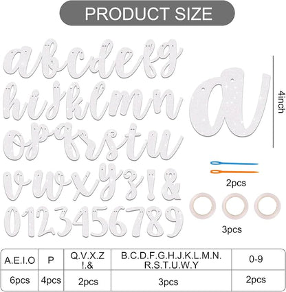 BEISHIDA Glitter White 116 PCS A-Z DIY Letter Banner Kit Make Your Own - Image 2