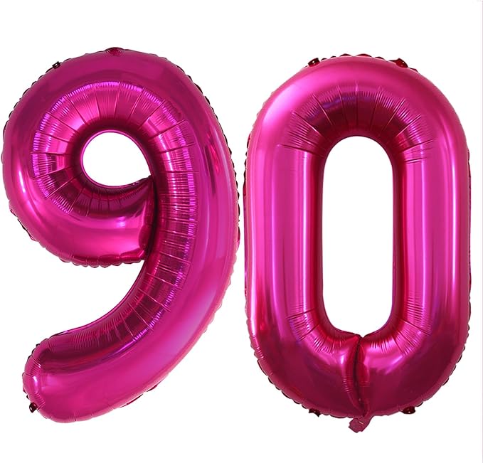 Number 90 Balloons for 90th Birthday Party Decorations, 42 Inch Jumbo Foil by GOER