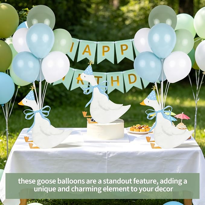6 Sets One Silly Goose 1st Birthday Decoration Goose Balloon Stand Kit Baby - Image 7