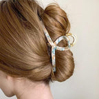 Big Butterfly Hair Claw Clips for Women - 4.7" Large Acetate Metal Hair Clips for Long Thick Hair (Mixed Blue)