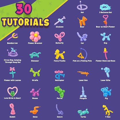 Balloon Twisting Kit with Pump for Beginners, 30 Balloon Animal Tutorials | 160 - Image 7