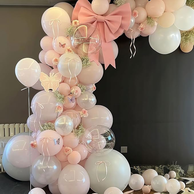 Pink Balloons 60 Pcs Light Baby Pearl Pink and White Latex Party Balloon - Image 7