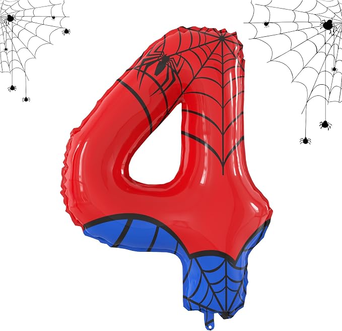 40 Inch Giant Spider Theme Number Foil Balloons by SIXONEAIEN