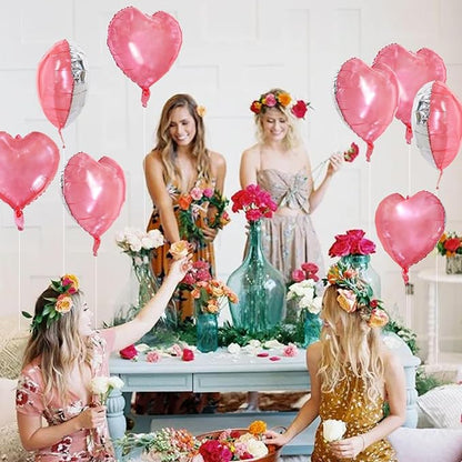 TONIFUL 30 Pcs Clear Pink Heart Balloons 18 Inch Heart Shape Foil Balloon | - Image 5