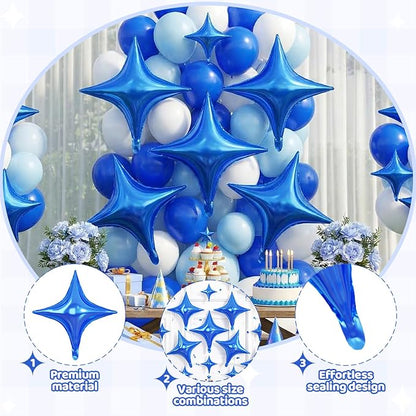 Blue Star Balloons, 26 Inch and 10 Inch Blue Stars Shaped Balloon - Image 3