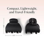 Kitsch Mini Claw Clips for Women - Stylish Small Hair Clips for Kids | Stays In Place Without Pulling or Snagging | Durable & Sturdy Plastic | Ideal Gifts for Women - Tortoise & Black, 6 Pcs