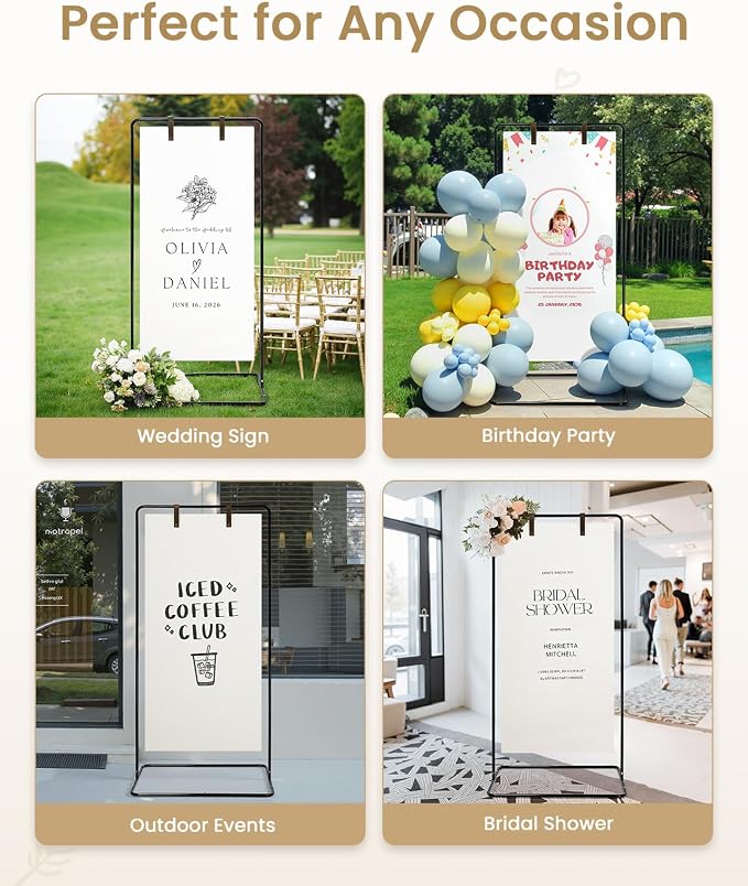 Wedding Welcome Sign Stand, Welcome to our Wedding Sign Holder, Linen Sign Stand - Image 6