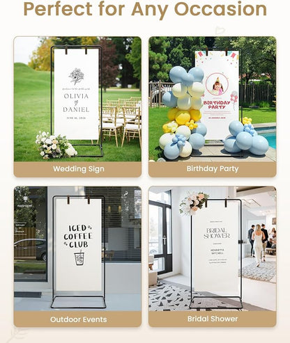 Wedding Welcome Sign Stand, Welcome to our Wedding Sign Holder, Linen Sign Stand - Image 6