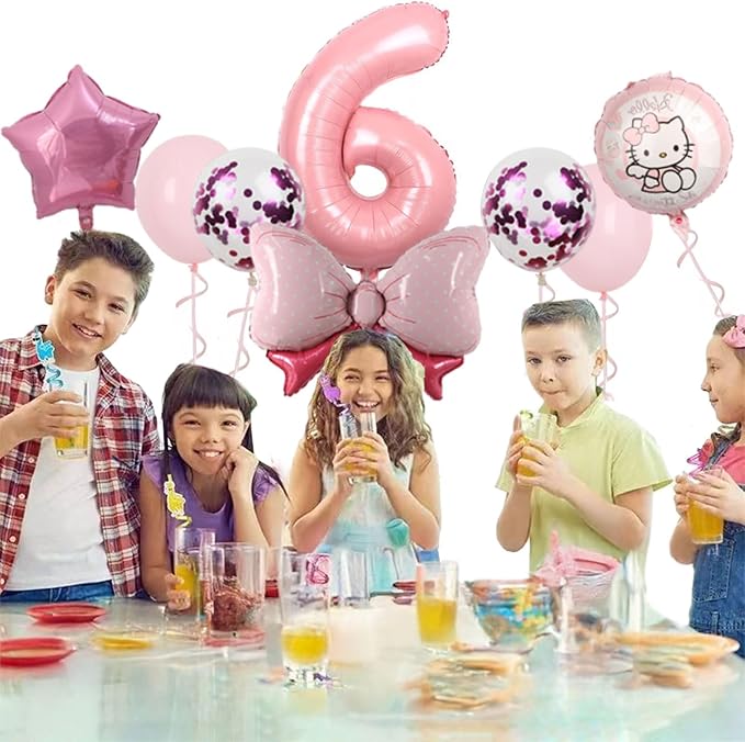 Cartoon Party Balloons, Cute Number 6 Balloon - Image 5