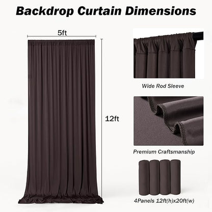 20ft×12ft Brown Backdrop Curtains - Image 7