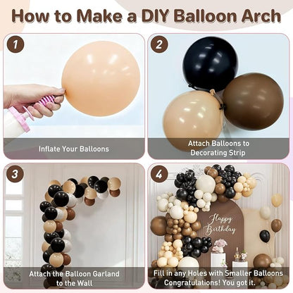 Black Brown Nude White Balloon Garland Arch Kit - Image 3