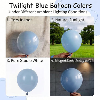 100pcs 5 Inch Small Dusty Blue Balloons | 5” Mini Matte Slate Blue Latex - Image 3