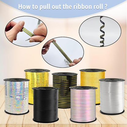 Black Gold Rimmed Curling Ribbon, 219 Yards, Florist Flowers Decor - Image 3