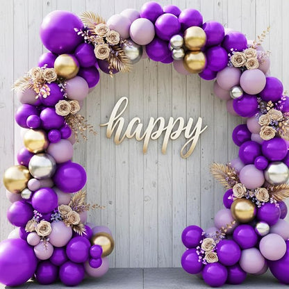 RUBFAC Purple Balloons Different Sizes Dark Purple Balloon Arch 129pcs | Pack - Image 6