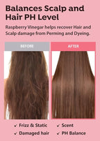 A'PIEU Raspberry Vinegar Hair Mist - Instant Hydration & Nourishing Spray for Smooth, Shiny, Frizz-Free Hair, Long-Lasting Hair Perfume with Refreshing Floral Scent, Non-Sticky Finish. Korean Hair Care (3.55 fl oz)