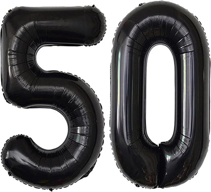 Black 50 Number Balloons Giant Jumbo Number 50 Foil Mylar Balloons by COLORFULELVES