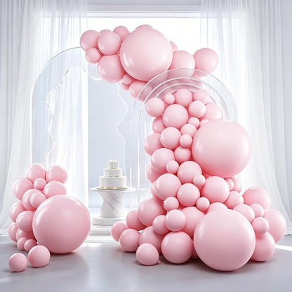RUBFAC Pink Balloons Pastel Pink Balloon Arch Kit Different Sizes 129pcs | by RUBFAC