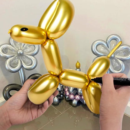 100Pcs 260 Balloons Metallic Gold Long Balloons - Image 5
