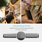 6 Pieces Carbon Fiber Hair Combs Set, General Styling Grooming Combs, Anti Static Heat Resistant Hairdressing Comb, Fine and Wide Tooth Hair Barber Rat Tail Comb