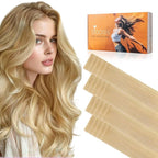 DOORES Invisi Edge Hair Extensions Real Human Hair Tape in, Drity Blonde Mixed Platinum Blonde 10 Injection Tape-ins with 10 Injection Tape-ins 50g 20 Inch, Injected Tape in
