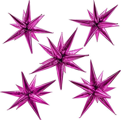 Hot Pink Star Balloons 60Pcs Spike Balloons by BOMSI