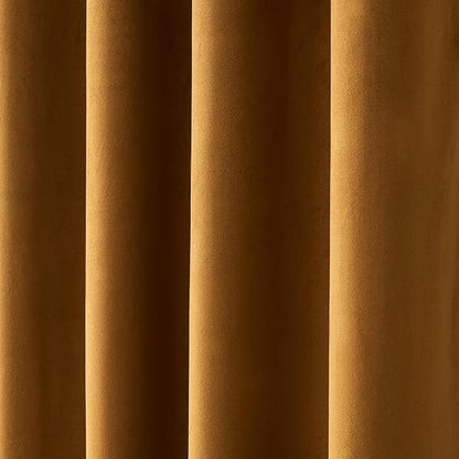 MIULEE Velvet Curtains Golden Brown 52 x 108 Inch Length Set of 2 | Extra Long - Image 7