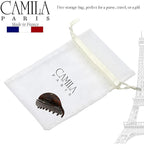 Camila Paris CP2961 French Hair Ponytail Holders Ties, Flower, Handmade, Brown, Strong Hold Grip Hair Clips for Women, No Slip and Durable Styling Girls Hair Accessories, Made in France
