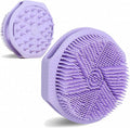 Dual-Sided Silicone Body Scrubber as Stocking Stuffers, Silicone Loofah for Shower Exfoliating Body Brush Scrubber for Men and Women for All Skin, Scalp Massager Lather Well＆Easy to Clean (Purple)