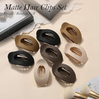 Upgraded 8 Pack French Flat Hair Clips for Women Girls, Matte Lay Flat Claw Clips, Large No-Slip Claw clips for Thick & Thin Hair, Strong Hold Styling Barrettes Accessories for Daily Styling(Neutral)