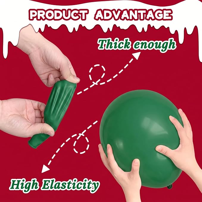 30 Pcs 18in Red Green Gold Latex Balloons - Image 7