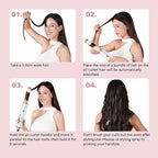 6 in 1 Air Styler Magic Hair Dryer Brush, Negative Ionic Blow Dryer Brush & 3 Heat Settings, Detachable Auto Curling & Straightening Volumizing, Frizz-Free Styling, Salon to Home Use (White-Blue)