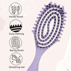 Curly Defining Brush, 1-Pack Vented Hair Brushes Blow Dry and Wet Detangling Curly Styling Hair Brush (Purple)