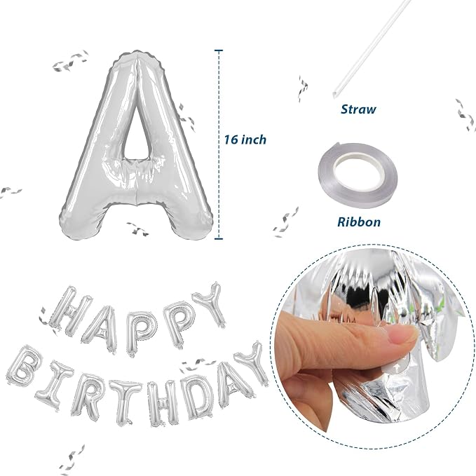 Happy Birthday Banner, 16 Inch Happy Birthday Balloon Banner - Image 2