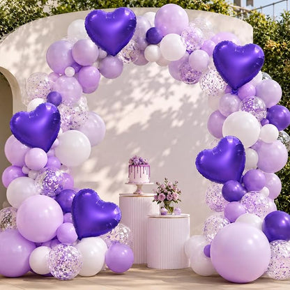TONIFUL 15 Pack 18 Inch Matte Purple Heart Foil Balloons – Purple Mylar Heart - Image 5