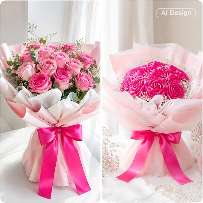 KINGLAKE Hot Pink Satin Ribbon - Image 5