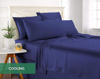 Queen Pillowcases by Pure Bamboo, Genuine 100% Organic Viscose Derived from Bamboo, Luxuriously Soft & Cooling, Double Stitching, Envelope Closure (2 Queen Pillowcases, Cobalt Blue)