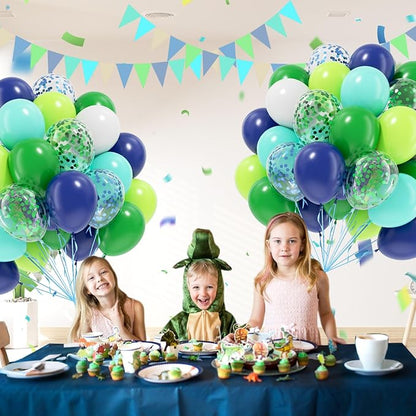 60pcs 12inch Blue and Green Balloons - Image 6