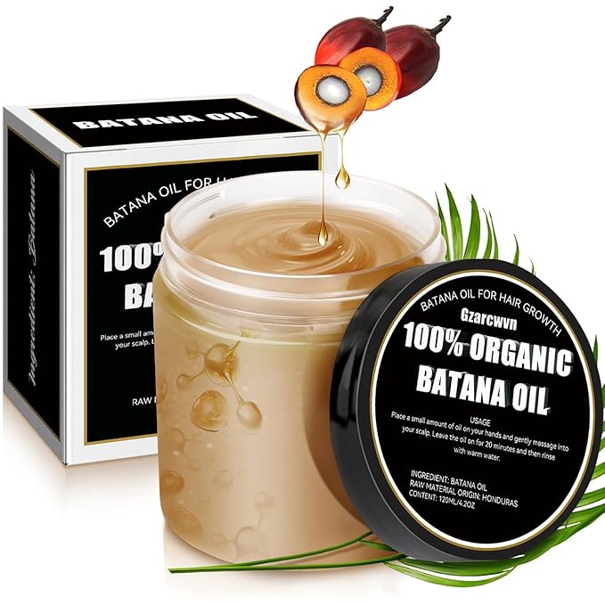 100% Organic Raw Batana Oil for Hair Growth – Natural Treatment for Alopecia, Hair Maintenance, and Nourishment – Moringa & Batana Oil Blend for Smooth, Tangle-Free Hair – 120ml (4.2oz)