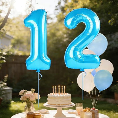 40 Inch Number 12 Balloons for 12th Birthday Party Decorations, 0-100 Jewelry - Image 3