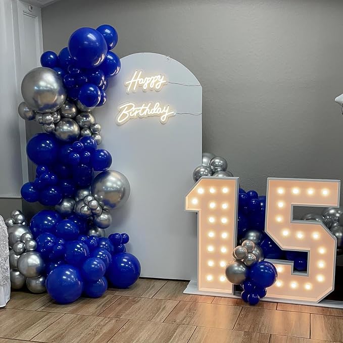 Blue and Silver Balloons Garland Arch Kit - Image 5