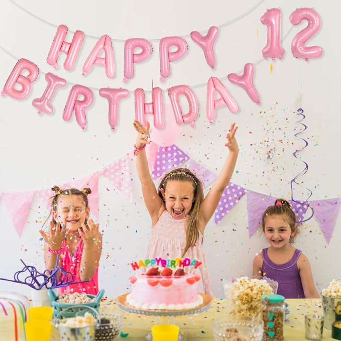 2 Set 20 Pcs Number Balloons 16 Inch Pink 0-9 Number Mylar Foil Balloons Pink - Image 3