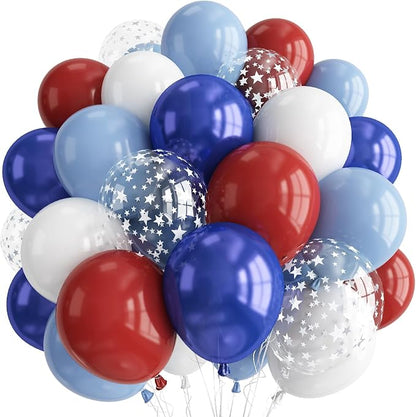 Red White and Blue Baseball Balloons by Paeyeq