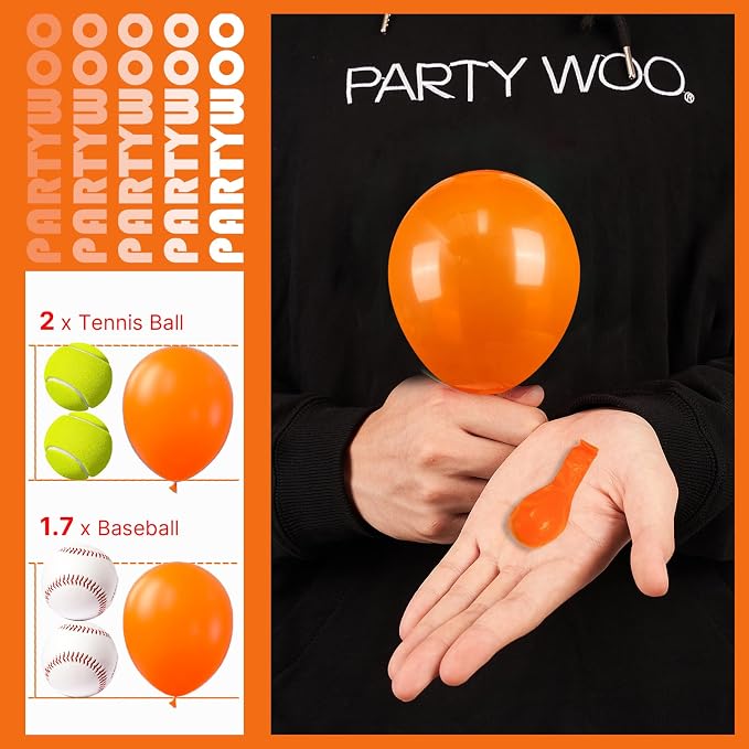 PartyWoo Orange Balloons 50pcs Orange Latex Helium Balloons 5 Inch | Birthday - Image 3