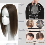 Hair Toppers for Women Real Human Hair, 360° 3D Human with Thinning Upgrade Middle Part Clip in Bangs Topper Hair Pieces for Women Daily (Mocha Brown, 16 Inch)